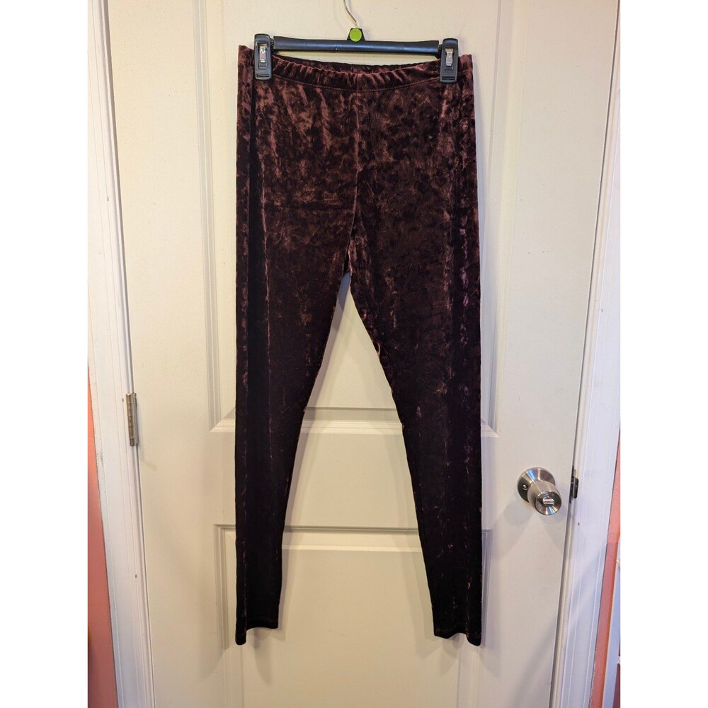 Women's Mossimo Velvet Pull On Skinny Pants Burgundy Medium Y2K